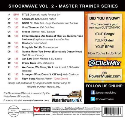 1-CD Shockwave – Master Trainer Series Vol. 2 (Rowing) – Power Music – Image 2