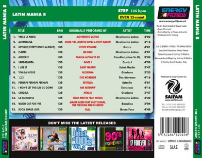 1-CD Latin Mania 8 – Energy 4 Fitness – Image 2
