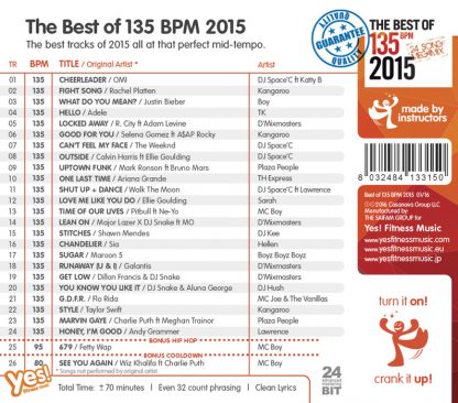 1-CD The Best of 135 BPM 2015 Megamix – Yes Fitness Music – Image 2
