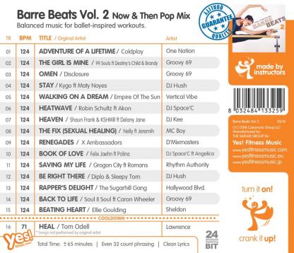 1-CD Barre Beats 2 (124) – Yes Fitness Music – Image 2