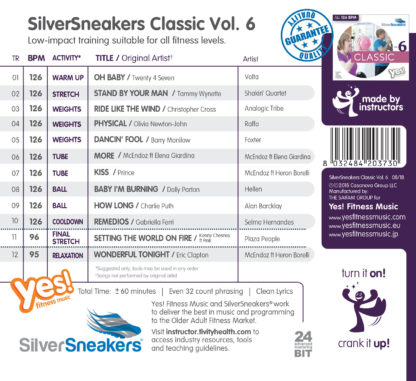 1-CD SilverSneakers Classic Vol. 6 (126) – Yes Fitness Music – Image 2