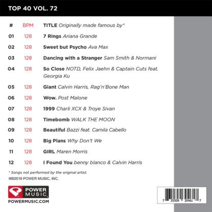1-CD Top 40 Vol. 72 Step (128) – Powermusic – Image 2